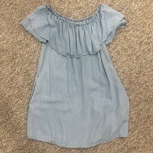 Zara denim off the shoulder dress